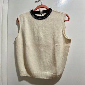 (3) - St. John Coll. Mary Gray Office Minimalist Capsule Wool Santana Knit Top M
